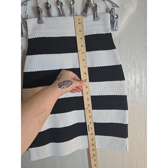 Y2K Bodycon Skirt Small Striped Stretchy Preppy Cruise Office Wedding Thick Fall - Picture 4 of 6